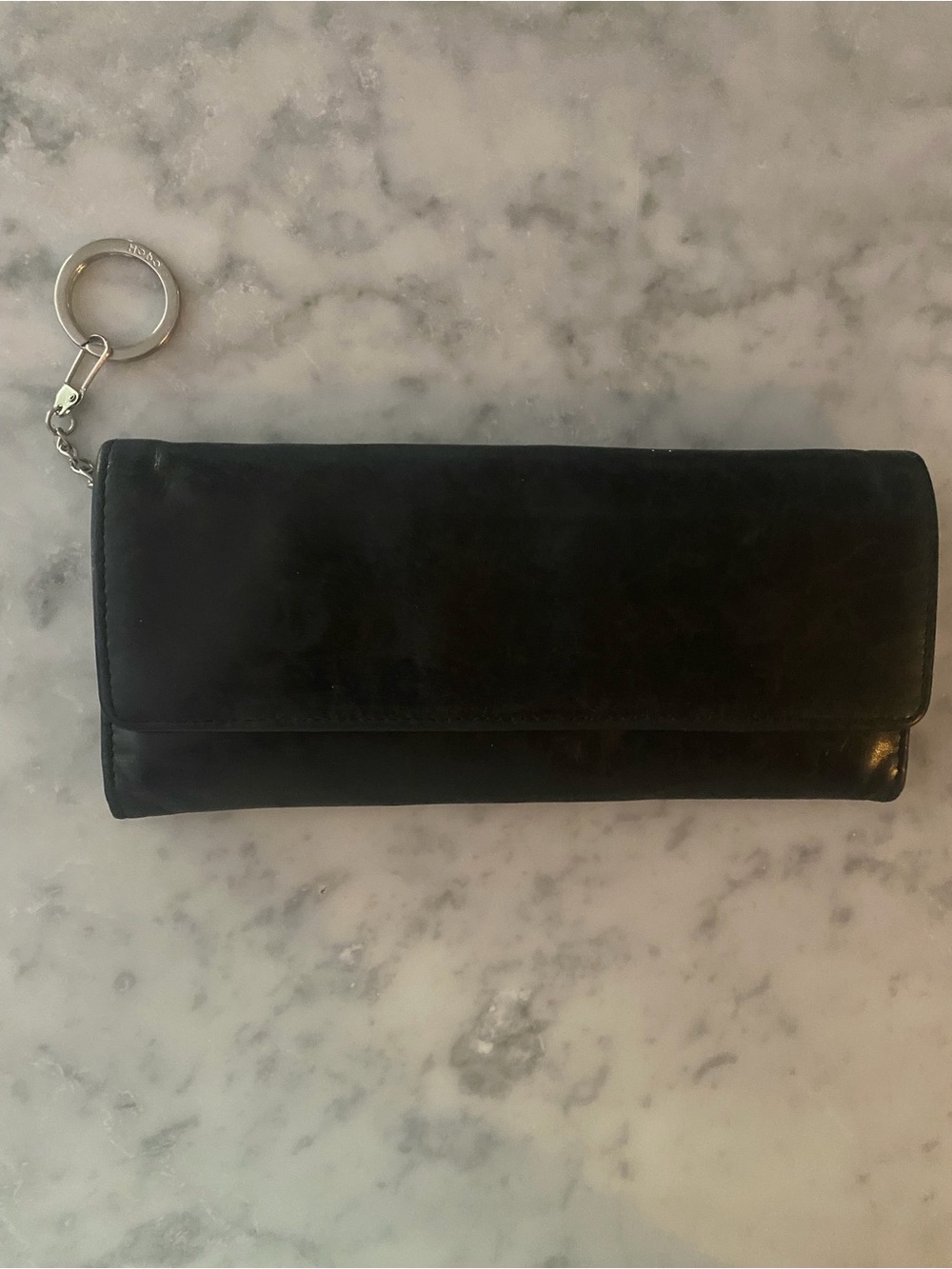 HOBO Black Leather Keyring Wallet Organizer